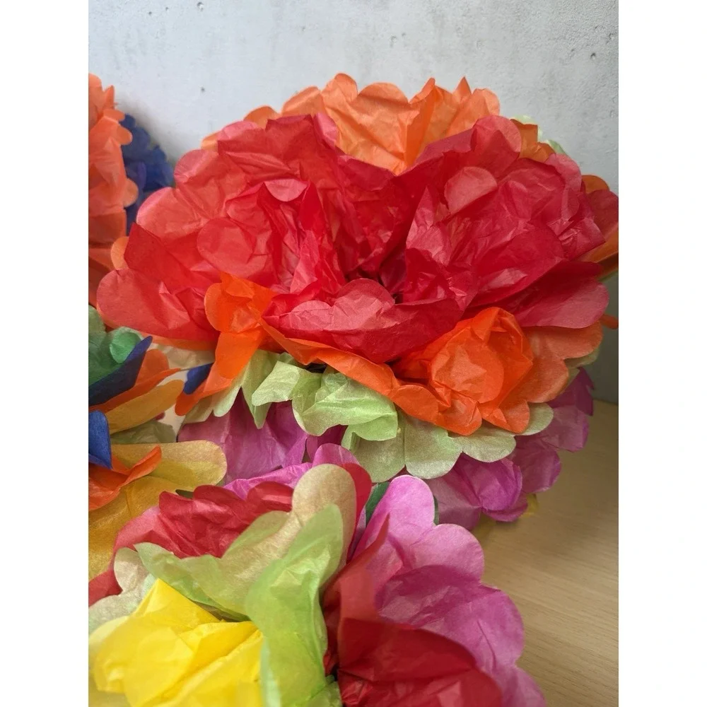Colorful Fiesta Paper Tissue Pom‎ Poms 20 Pieces Cinco de Mayo Party Decorations
